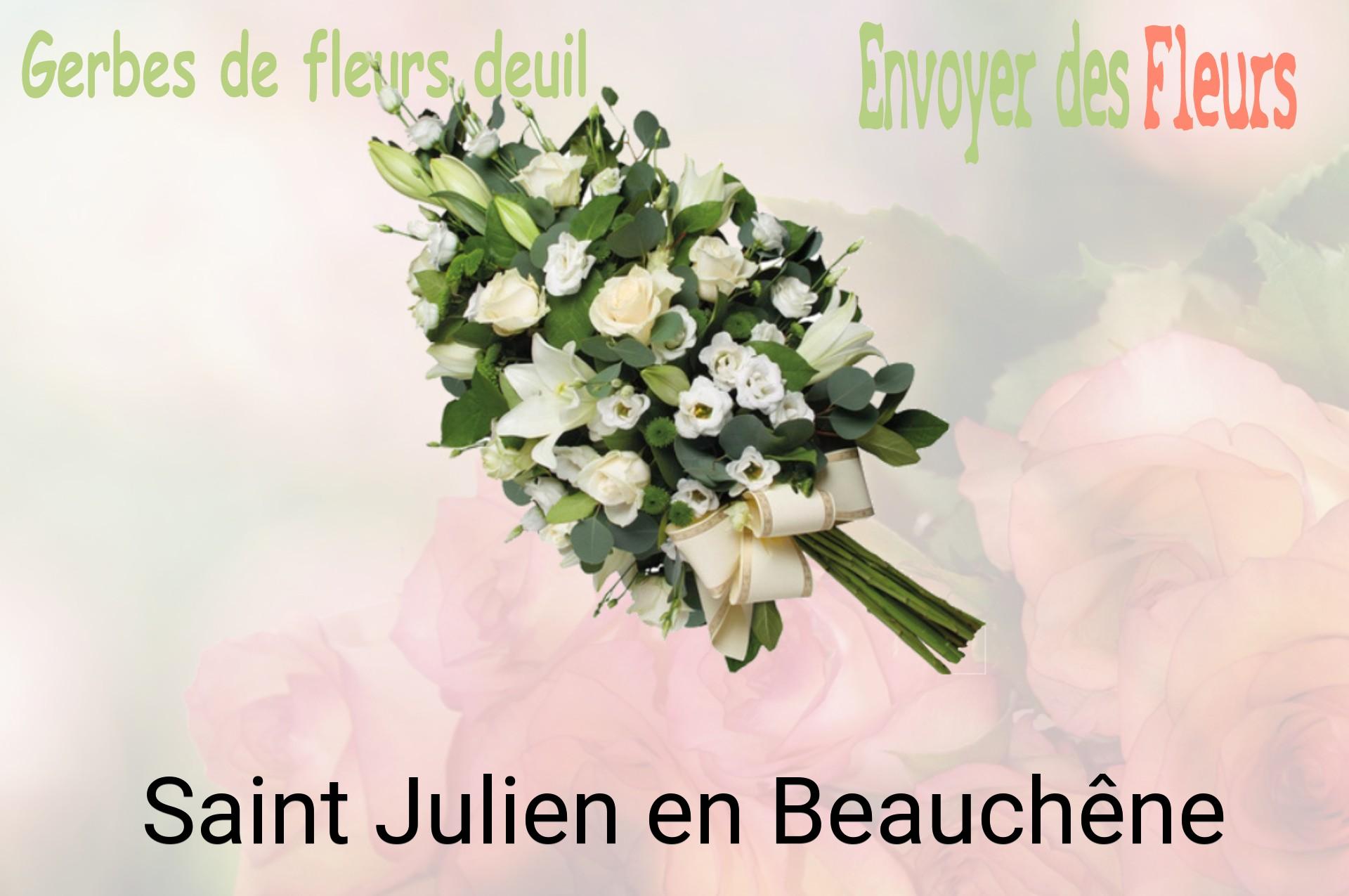 Gerbe de fleurs de deuil livrée à Saint-Julien-en-Beauchêne